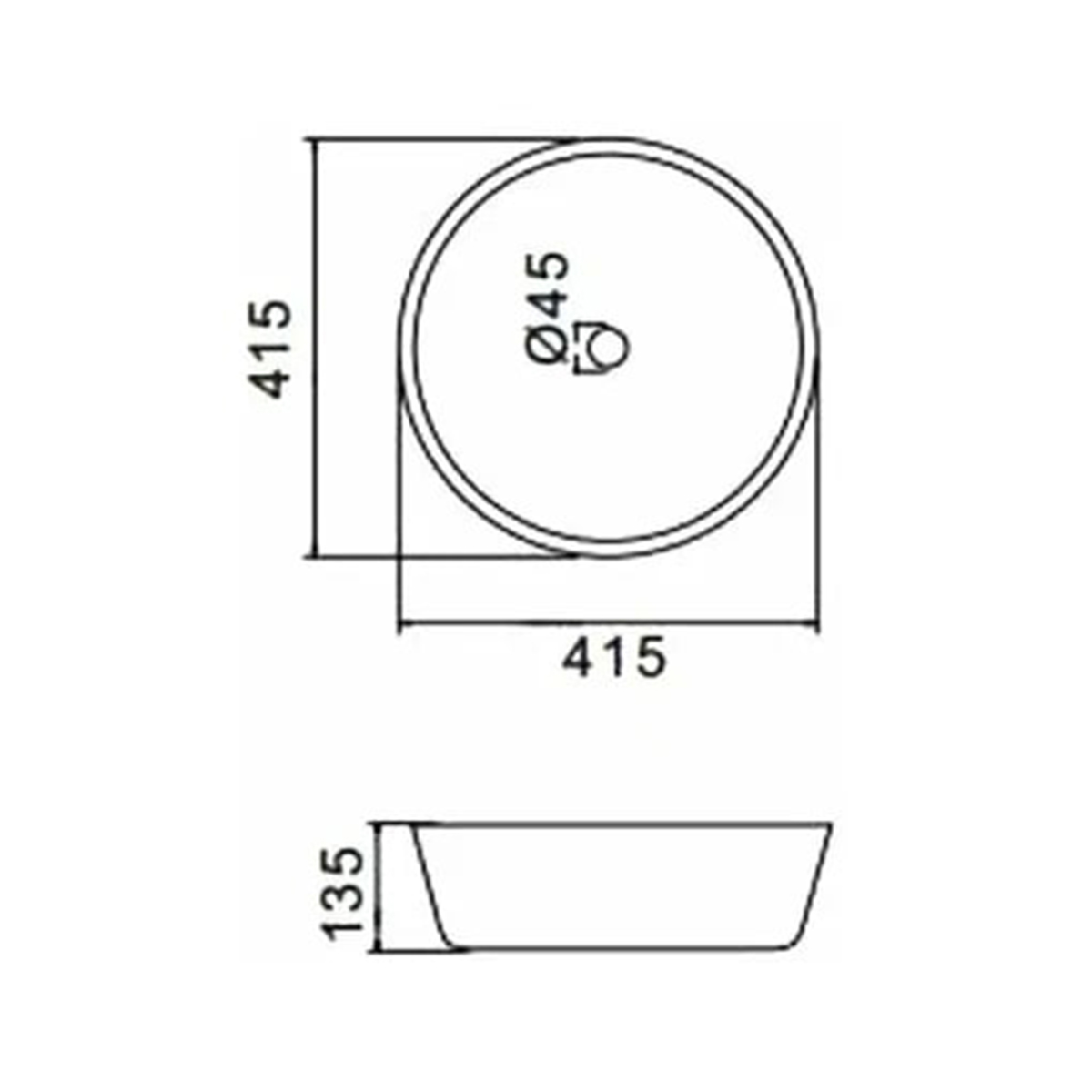 Раковина накладная gt105 керамическая 41,5*41,5*13,5 см, белая (1) "gappo"