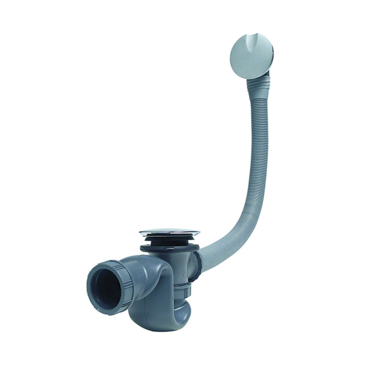 Сифон для ванн sb600 с полуавтомат. сливом и переливом 600 мм латунный (хром) (1/25) "wirquin"