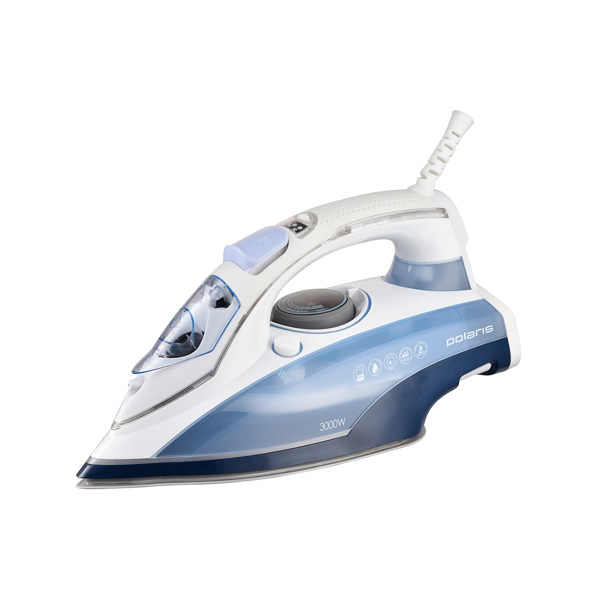 Утюг pir 3074 sg aa 3m 3000 вт подошва анодир. (белый/голубой) (1/6) "polaris"