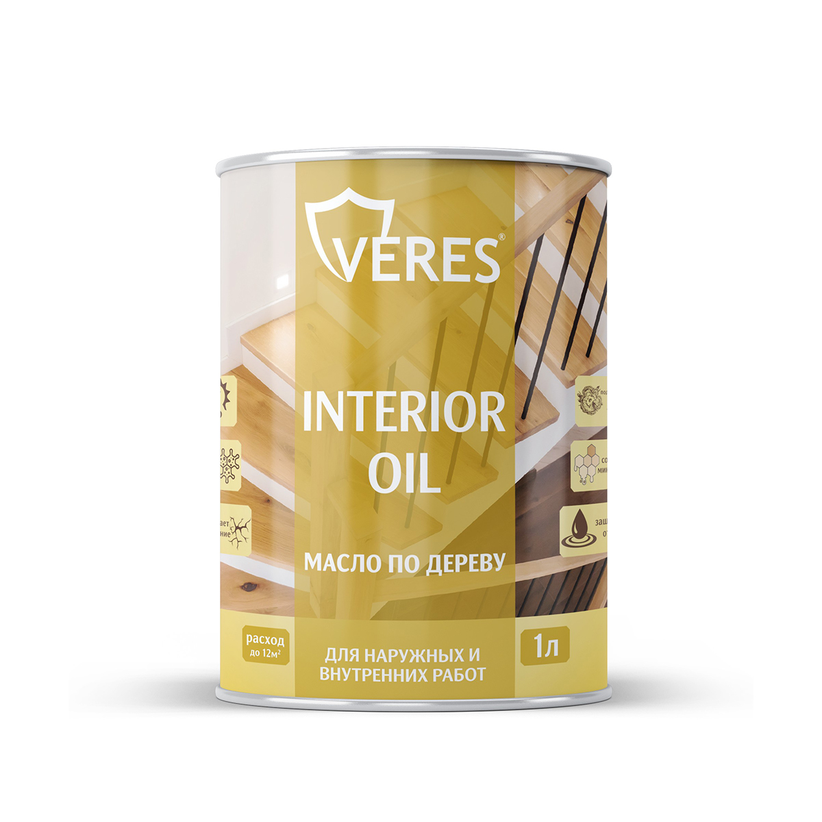 Масло по дереву "interior oil" для внутр. и наружных работ сосна 1 л (1/14) "veres"