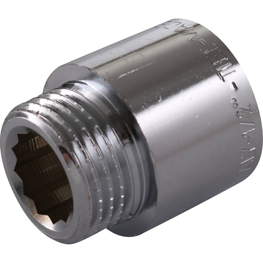 Удлинитель резьбовой 1/2" x 20 мм НР-ВР хромированный TIEMME