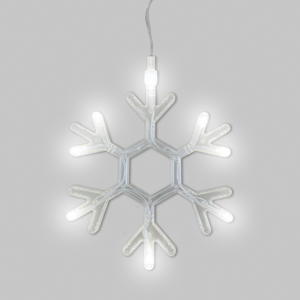 Фигурка светодиод. "снежинка" на присоске, белый свет (1/24) "neon-night" 501-019