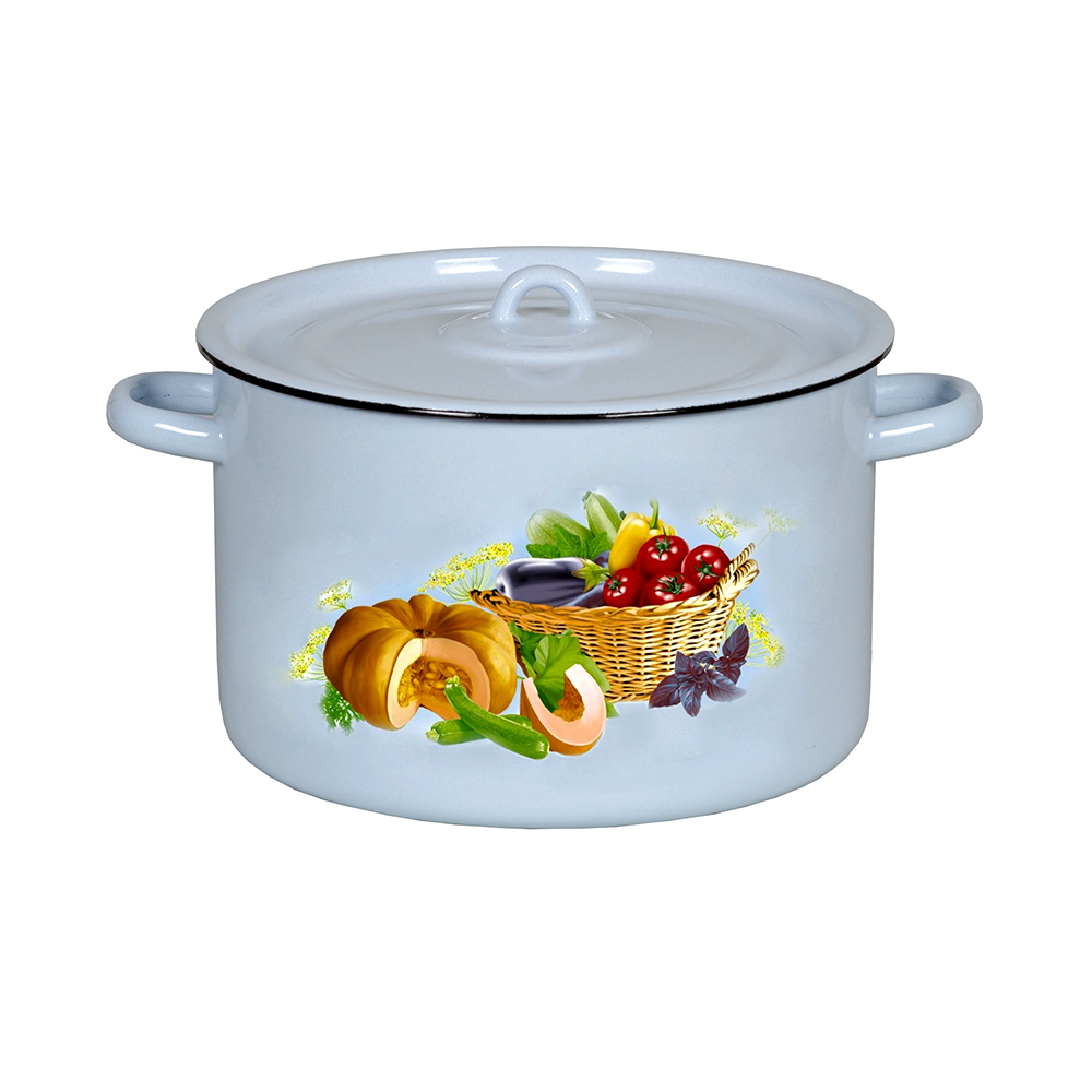 Кастрюля эмалиров. с крышкой декор. 7 л (1/2) "стальэмаль"  1с18с