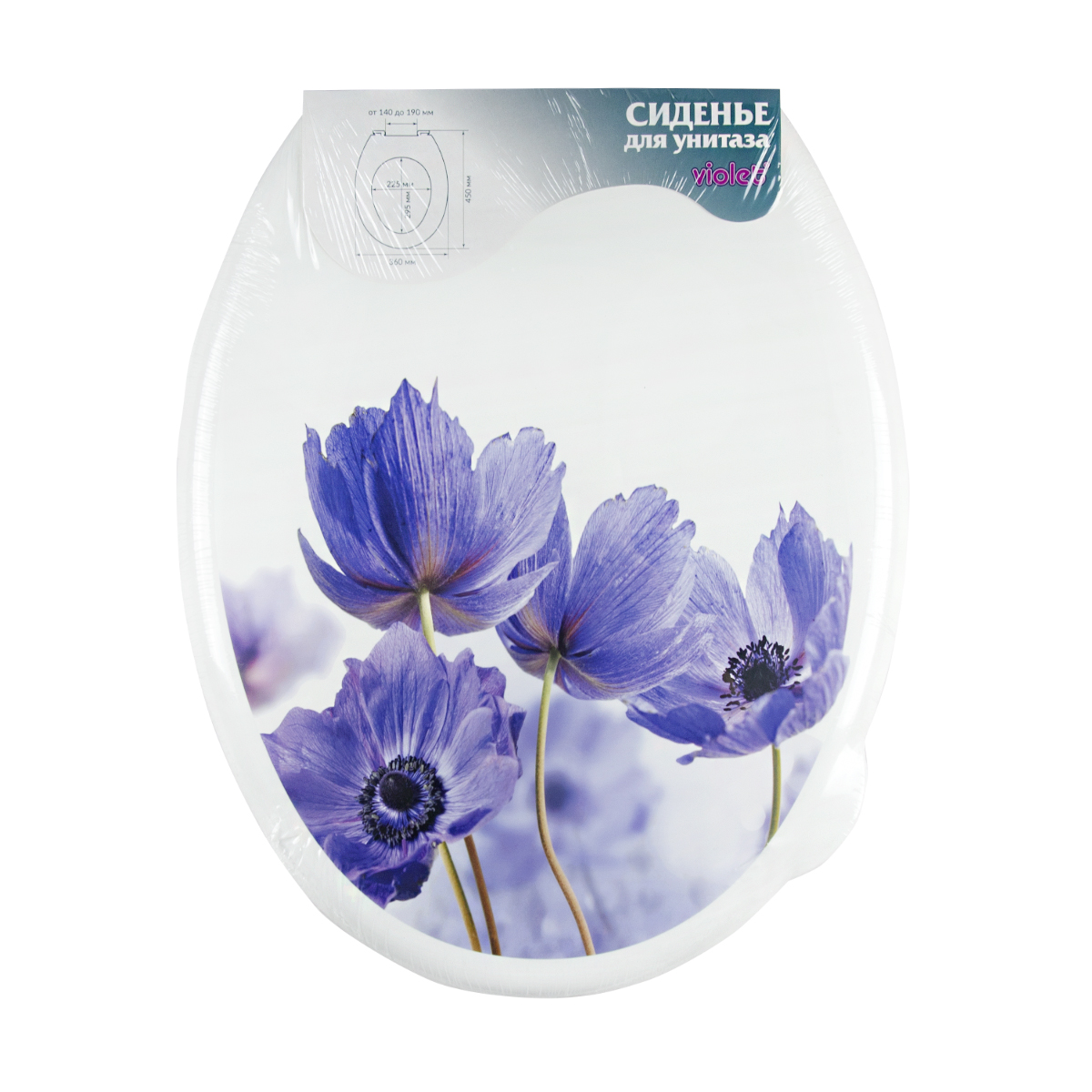 Сиденье для унитаза (синие маки) (1/10) "виолет"