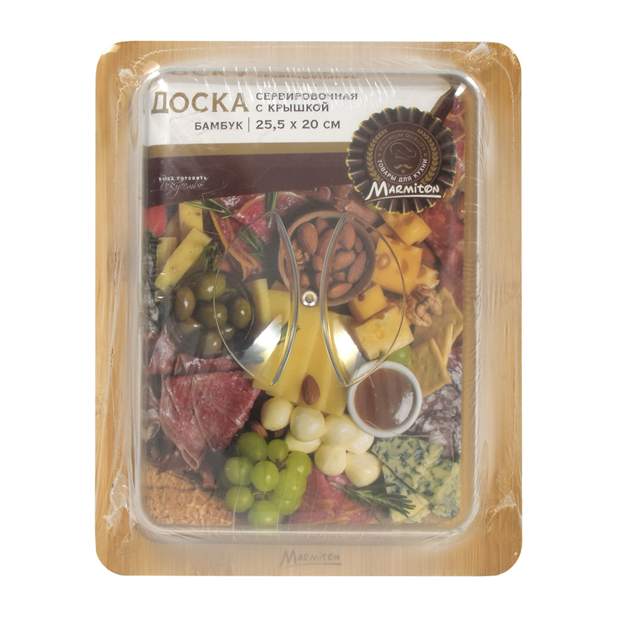 Контейнер для продуктов 25,5*20 см бамбук с крышкой (1/10) "marmiton" 17629