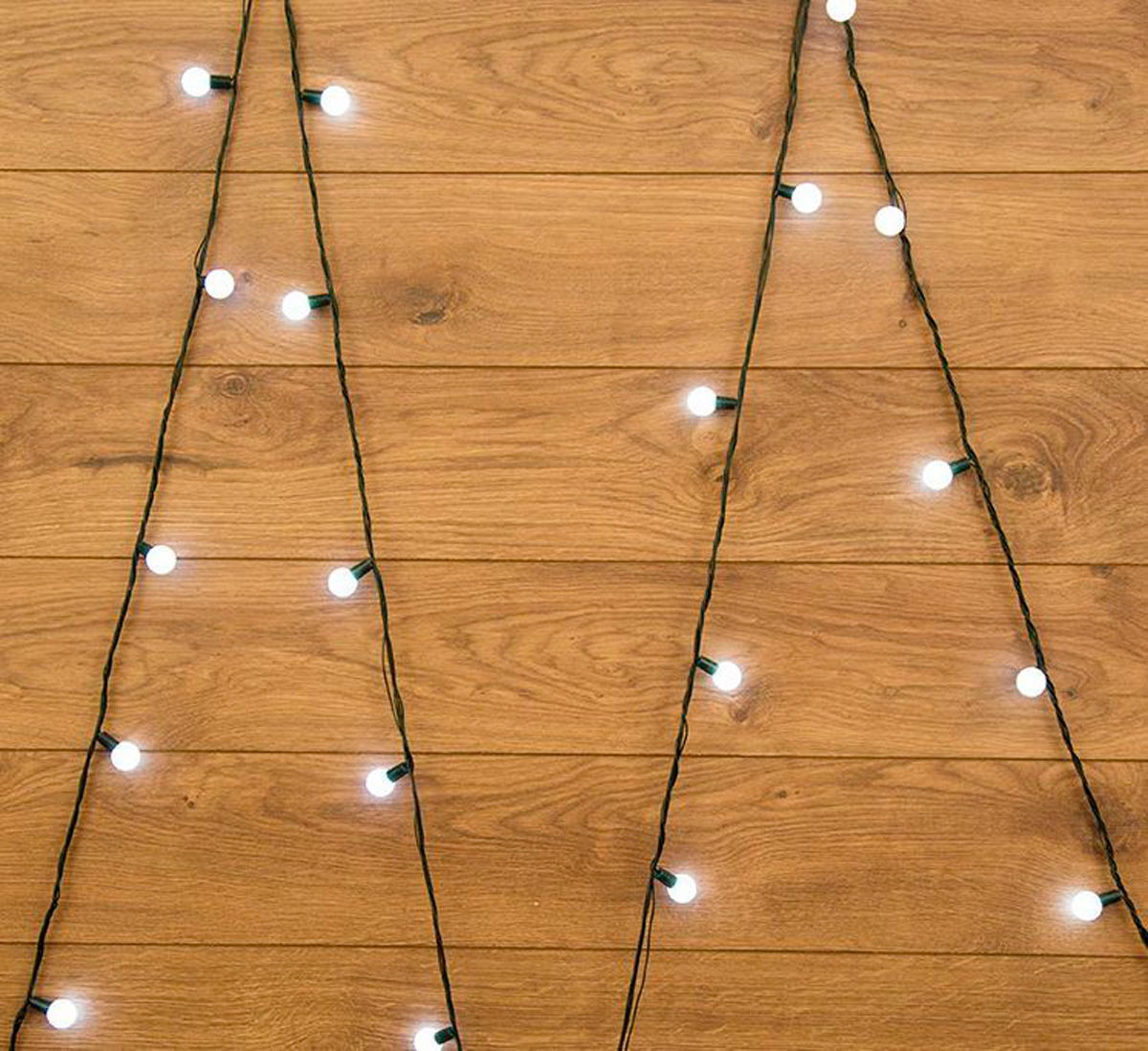 Электрогирлянда "шарики" 5 м, 25 белых ламп d-25 мм, шнур зеленый (1/24) "neon-night" 303-555