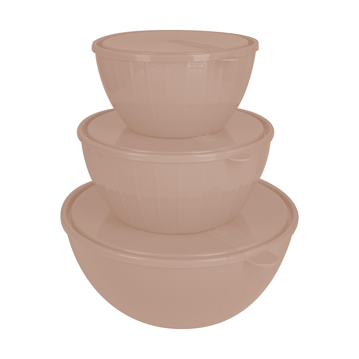 Набор салатников с крышк. "vanilla" (1,7 л + 2,8 л + 5 л)  латте (1/11) "sugar&spice" se187112005