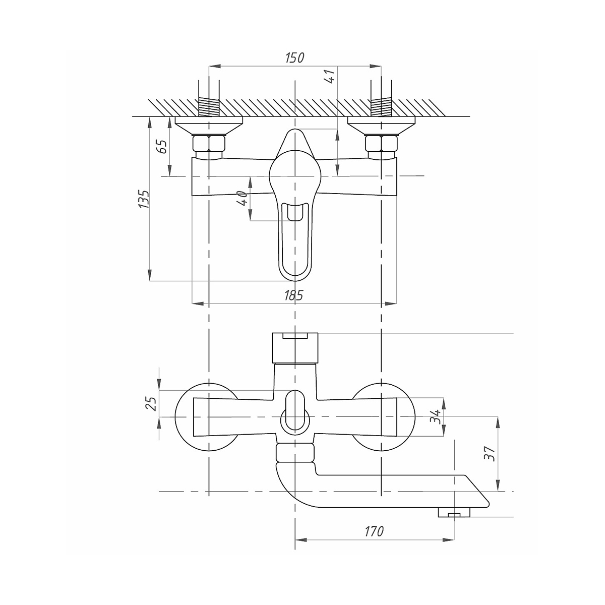 Смеситель для ванн fzs-243-b100 (1/10) "fauzt"