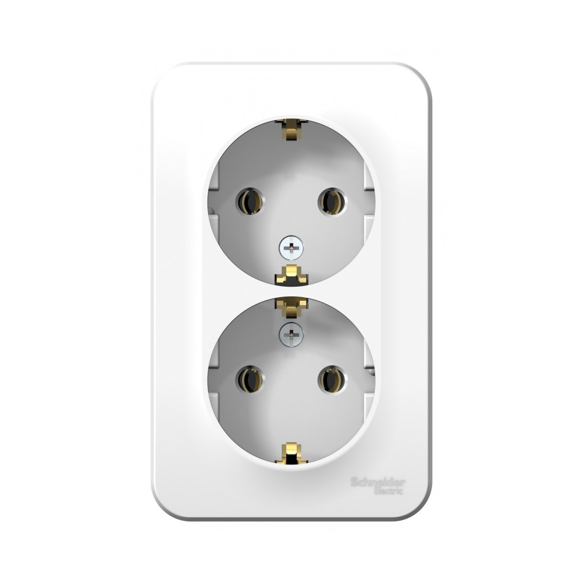 Розетка открыт. уст. "blanca" 2-х местн. с заземл. 16а, белый (1/8/48) "schneider"