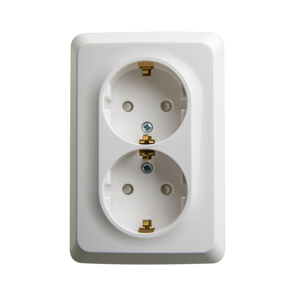 Розетка открыт. уст. "этюд" угловая 2-х местн. с заземл, с шторками 16а, белый (1/8/64) "schneider"