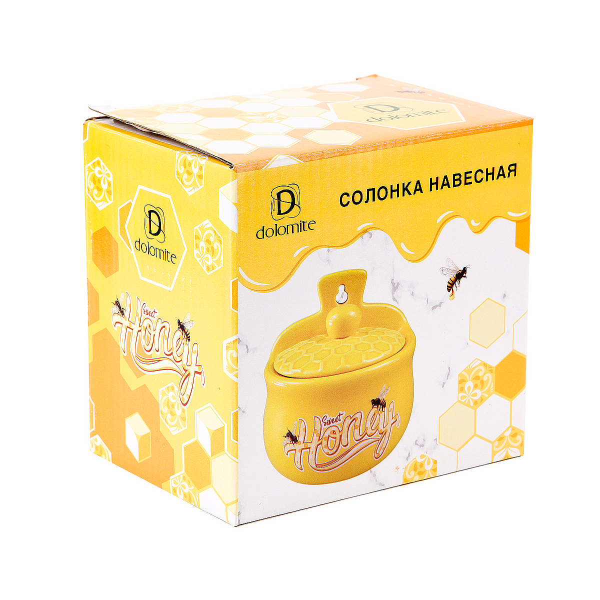 Солонка навесная "honey" 12,5*8*12,5 см, 450 мл, керамика (1/36) "dolomite" l2520963