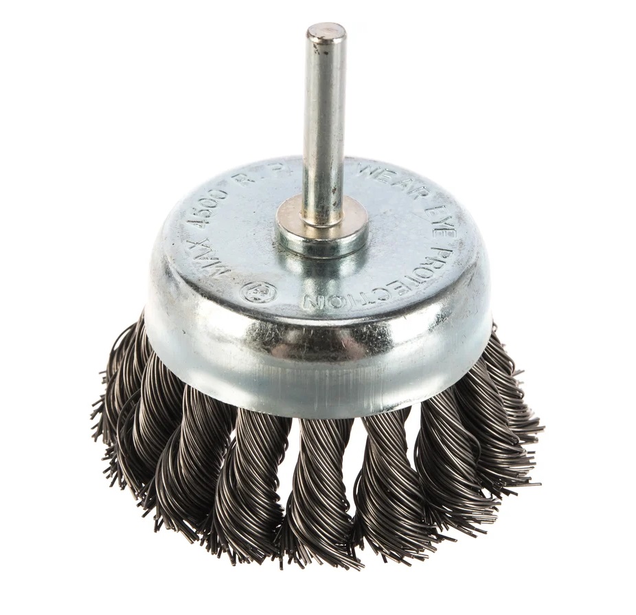 Щетка крацовка стальная чашечная со шпилькой RemoColor 75x0,5 мм