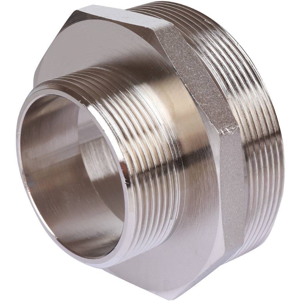 Ниппель переходной резьбовой НР 3" x 2" никель STOUT