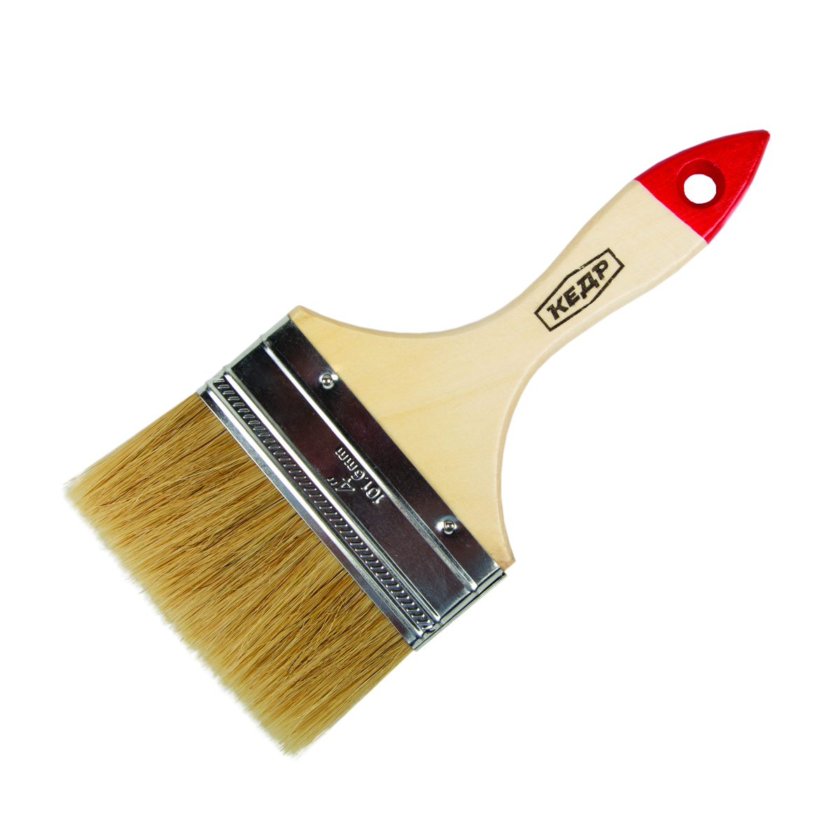 Кисть плоская  №4 /100 мм (12/240) натур.щетина, дерев.ручка "кедр"  006-5040