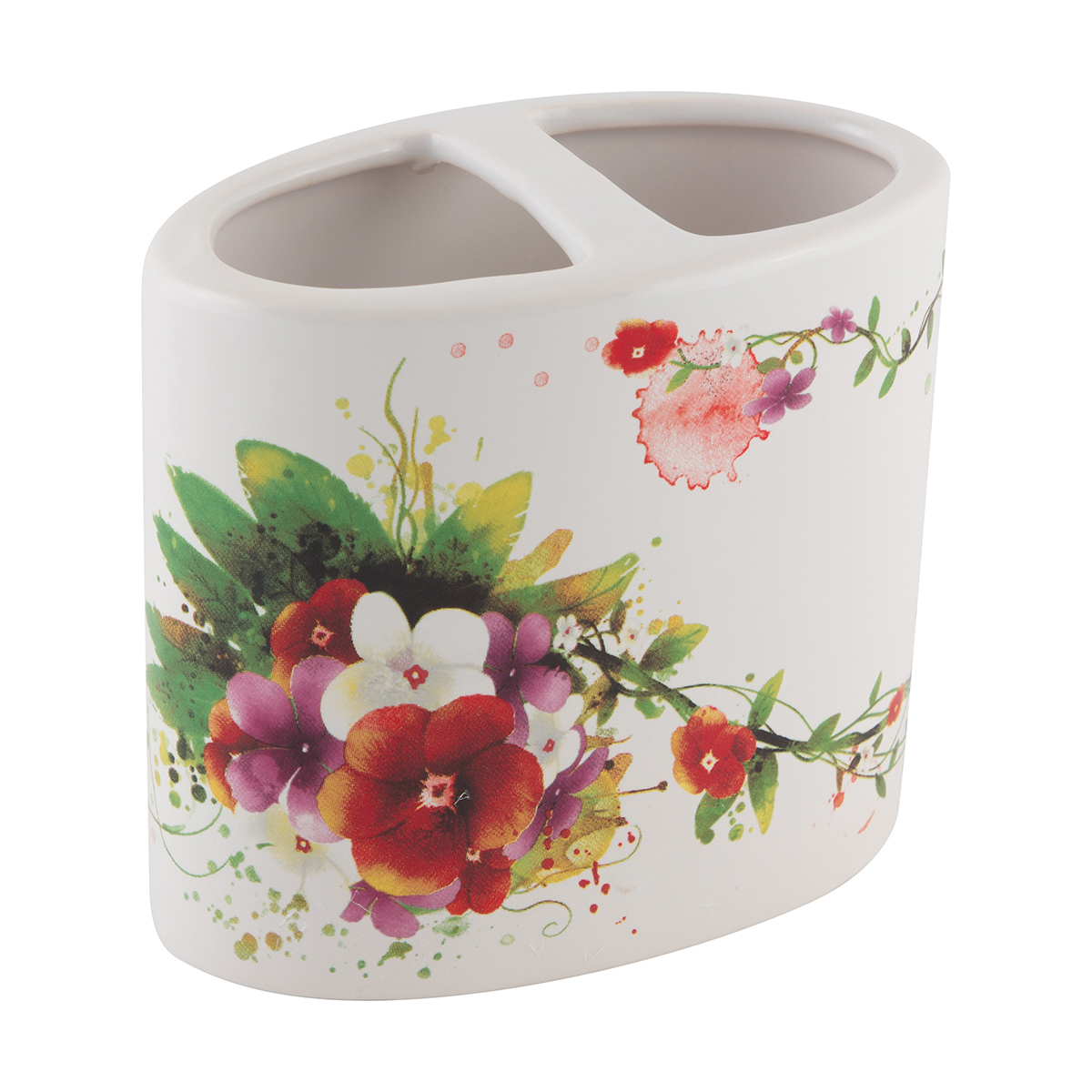 Стакан для ванной комнаты "летнее настроение" tbh-sum, с разделителями, керамика (1/4/24)"рыжий кот"