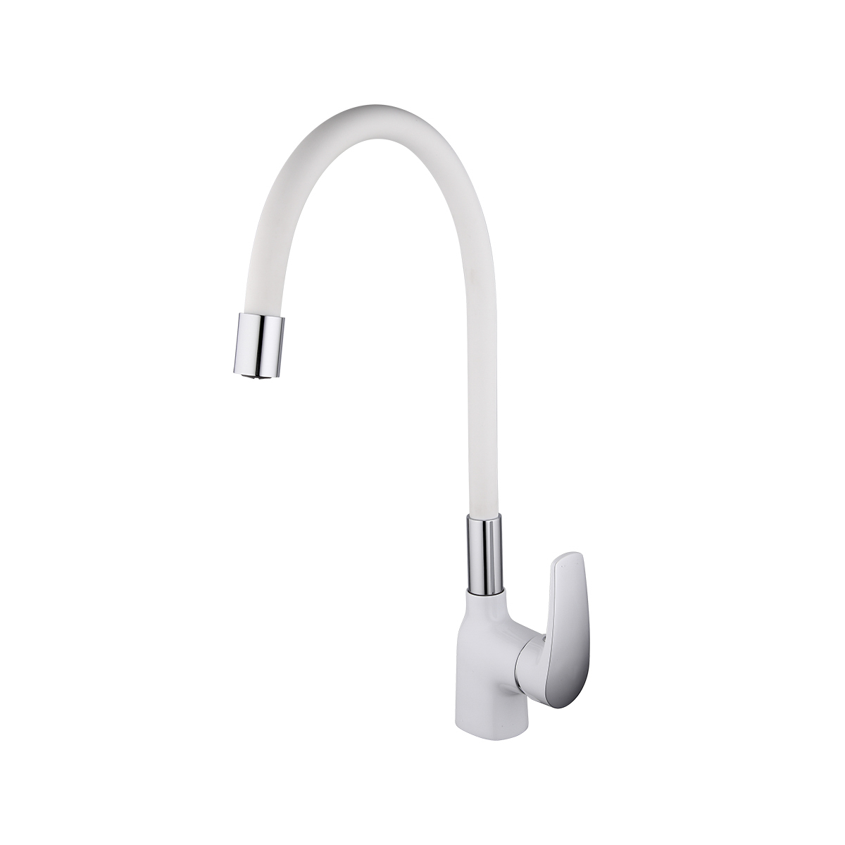 Смеситель для кухни f4453-03 гибкий излив, белый (1/10) "frap"