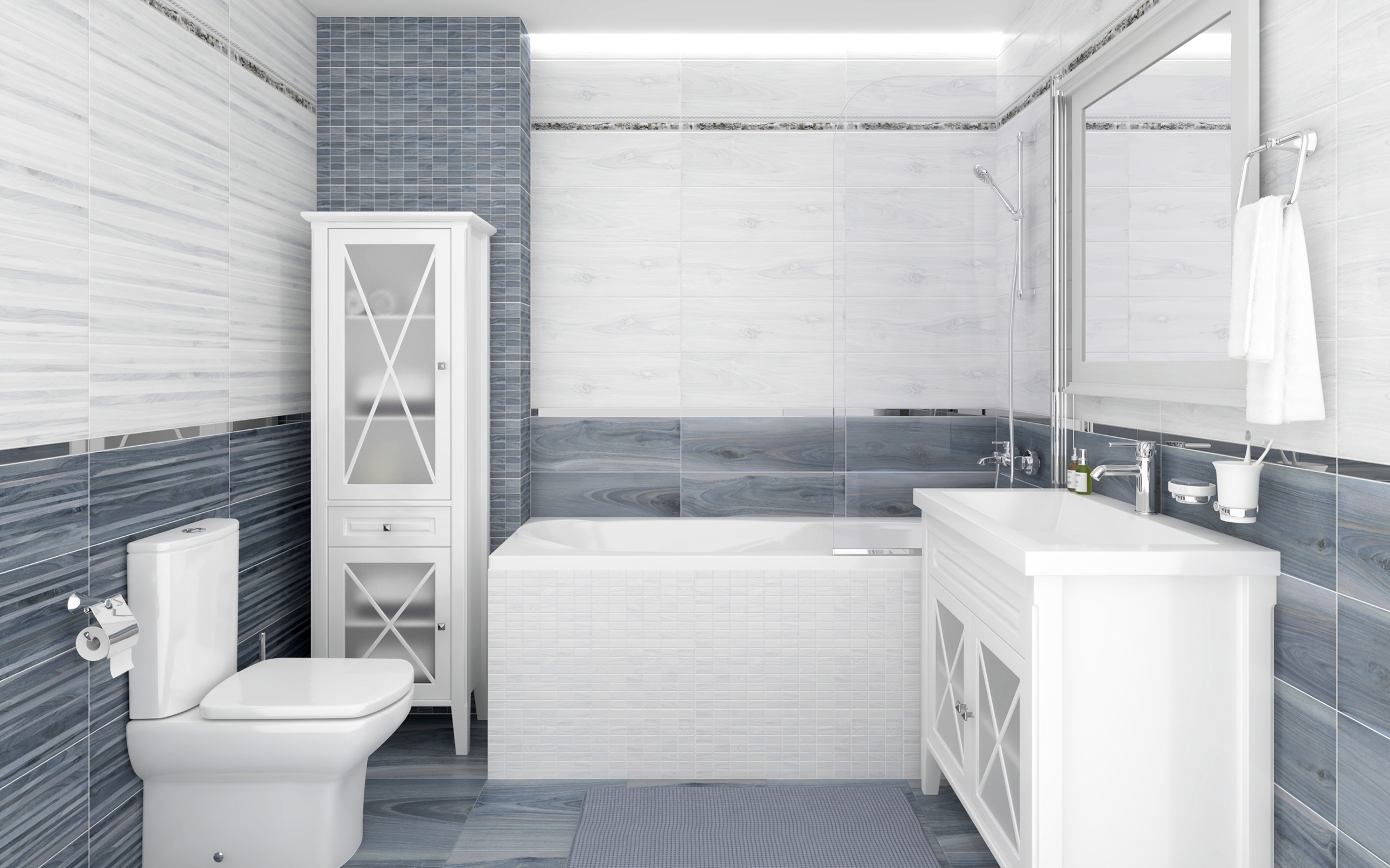 Zen декор мозаичный чёрный 20x60