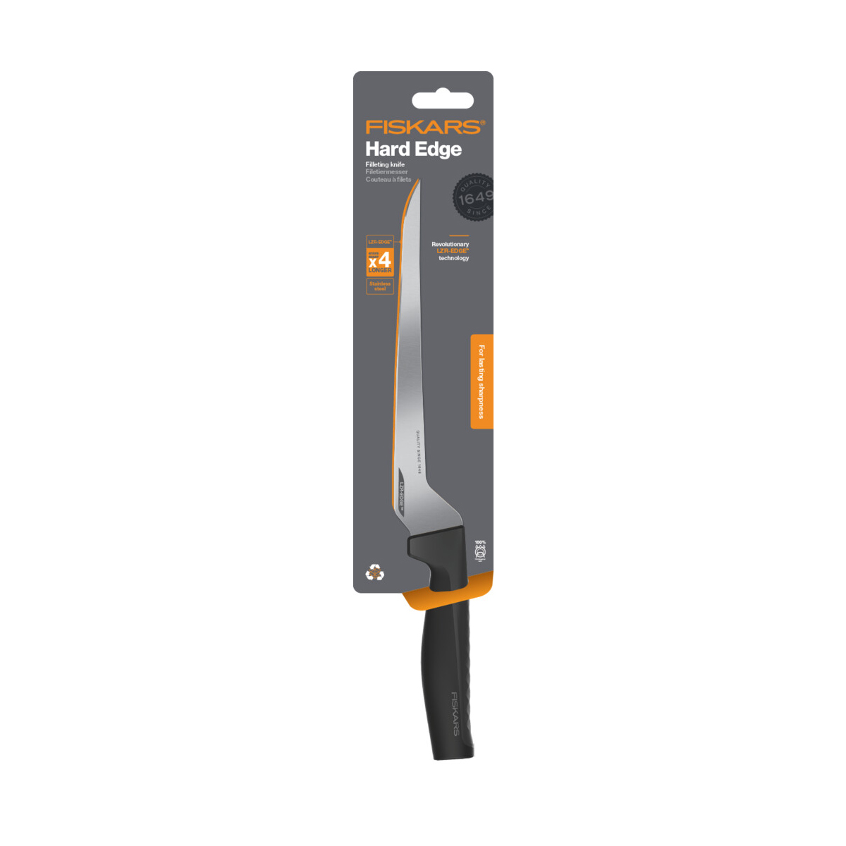 Нож филейный "hard edge" 21,7 см (1/5) "fiskars" 1054946