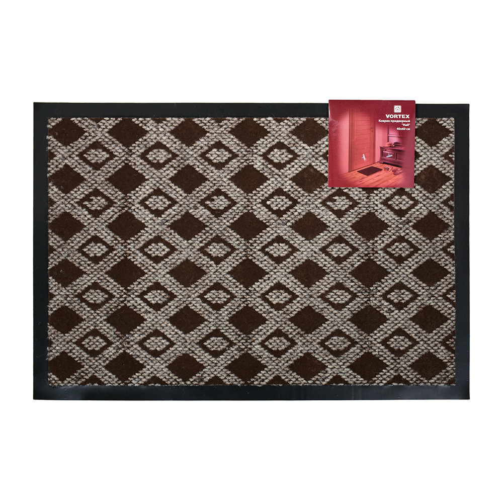 Коврик влаговпитывающий "hall" 40*60 см коричневый (1/15) "vortex" 22397
