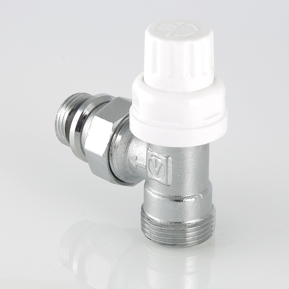 Клапан ВН термостатический угловой VALTEC 1/2"х3/4"ЕК с самоуплотняющимся полусгоном