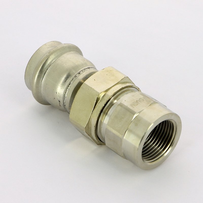 Муфта пресс-В разъёмная 28x3/4" с плоской прокладкой нержавеющая сталь Sanpress Inox VIEGA