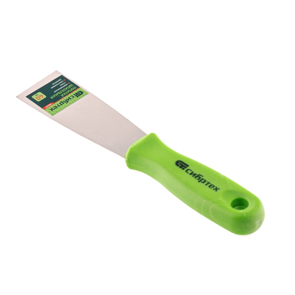 Шпательная лопатка из нержавеющей стали, 40 мм, пластмассовая ручка Сибртех (85545)