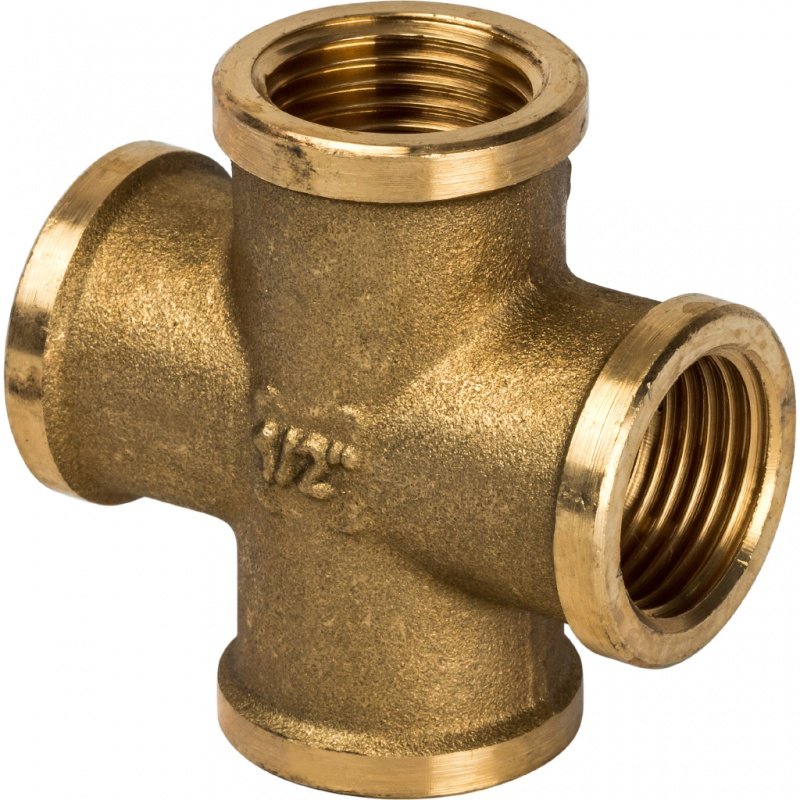 Крестовина резьбовая ВР 1/2" латунь STOUT