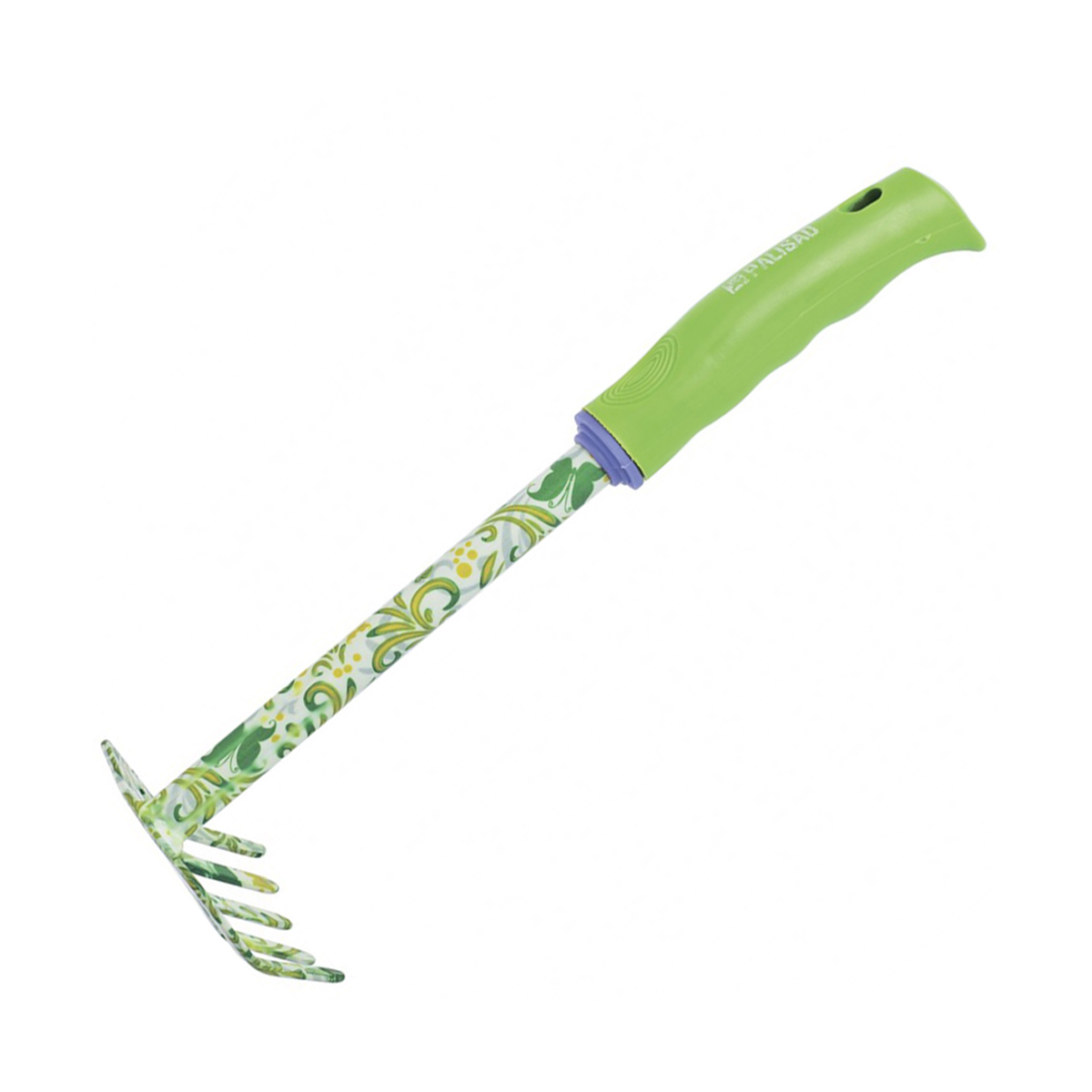 Грабли 5 зубов "flower green" 310 мм, стальные, пласт. ручка (1/48) "palisad"