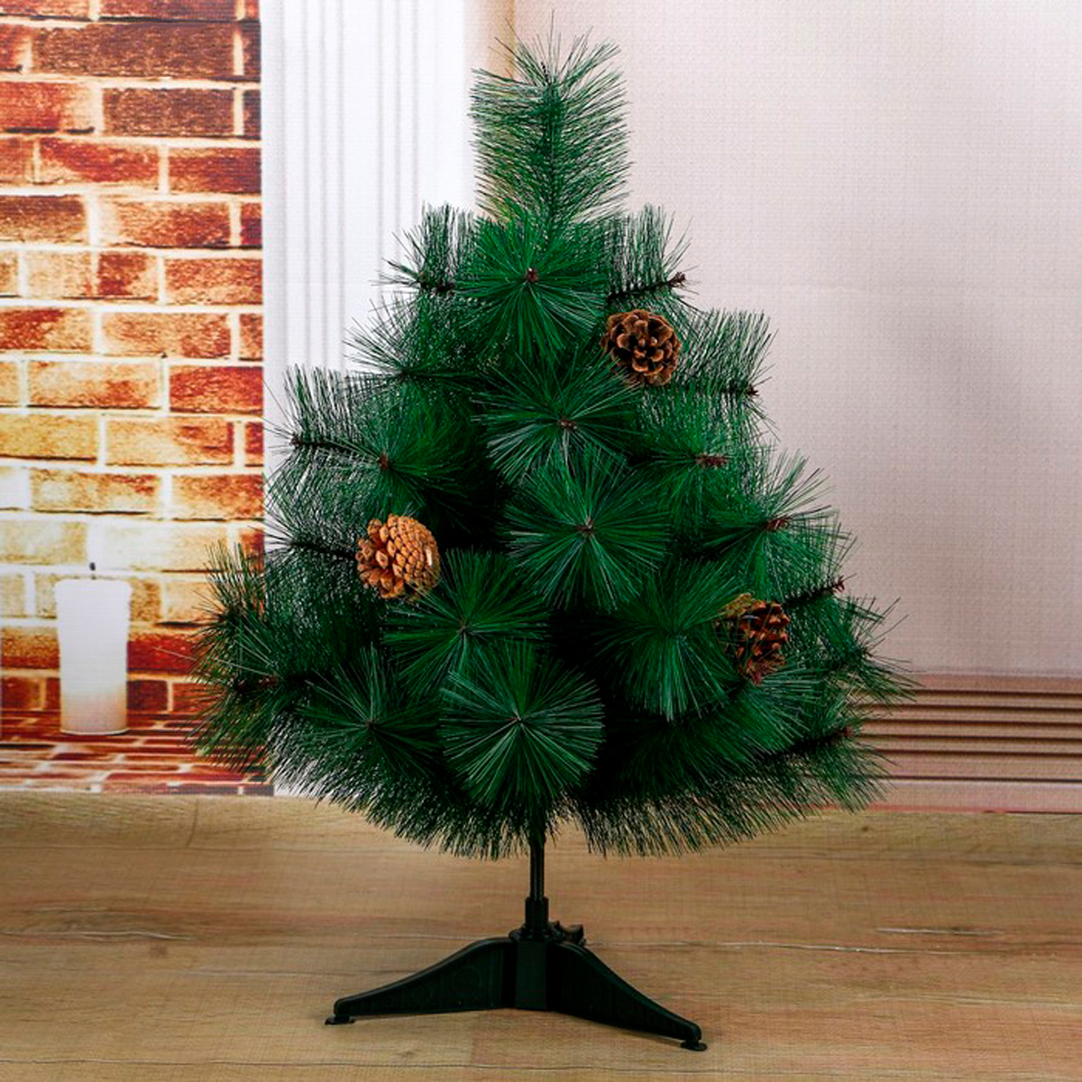 Кедр декор. с шишками 60 см, 35 веток (зеленый) "зимнее волшебство" 701404