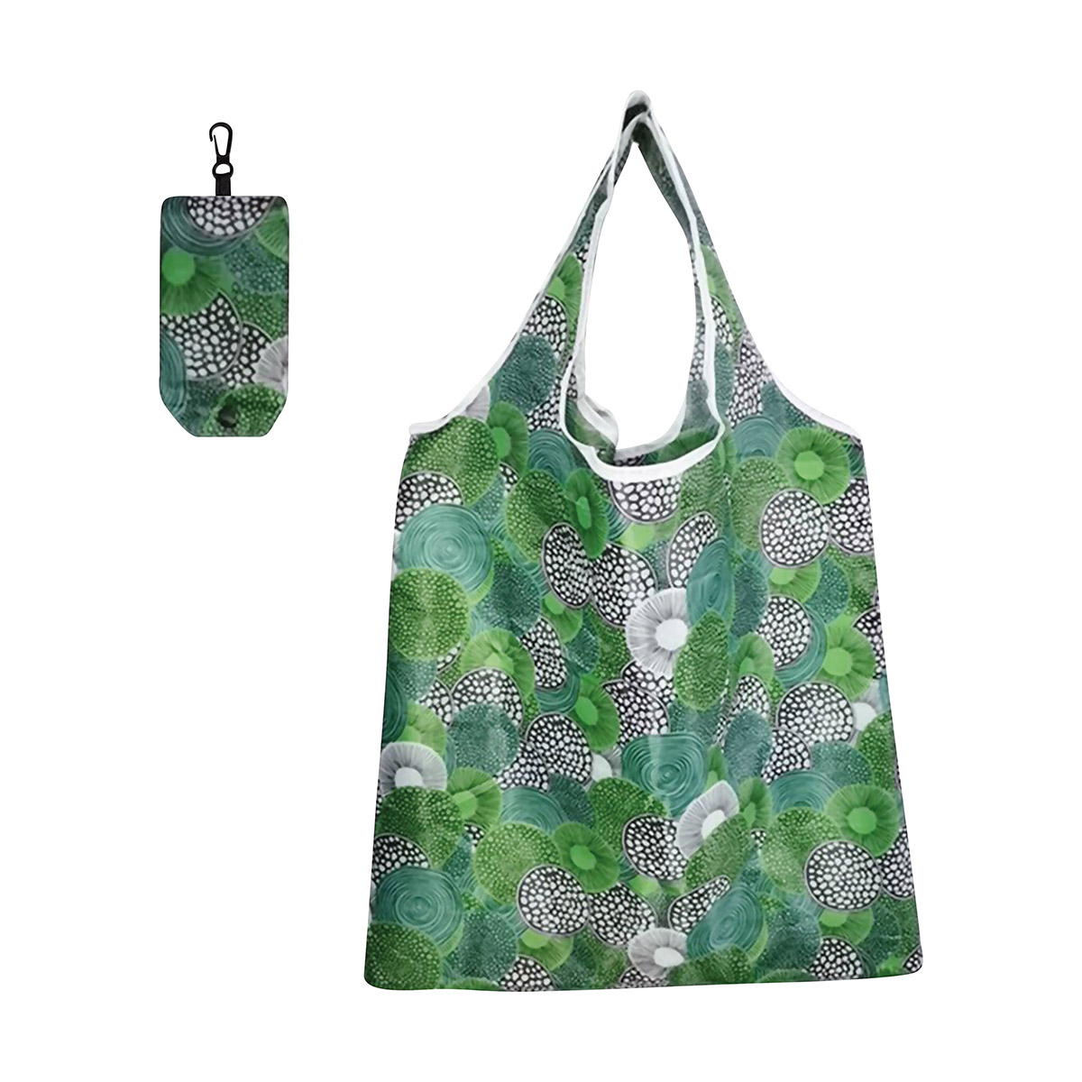 Сумка складная с чехлом 38*58 см, полиэстер (зеленый) (1/10/600) "рыжий кот"