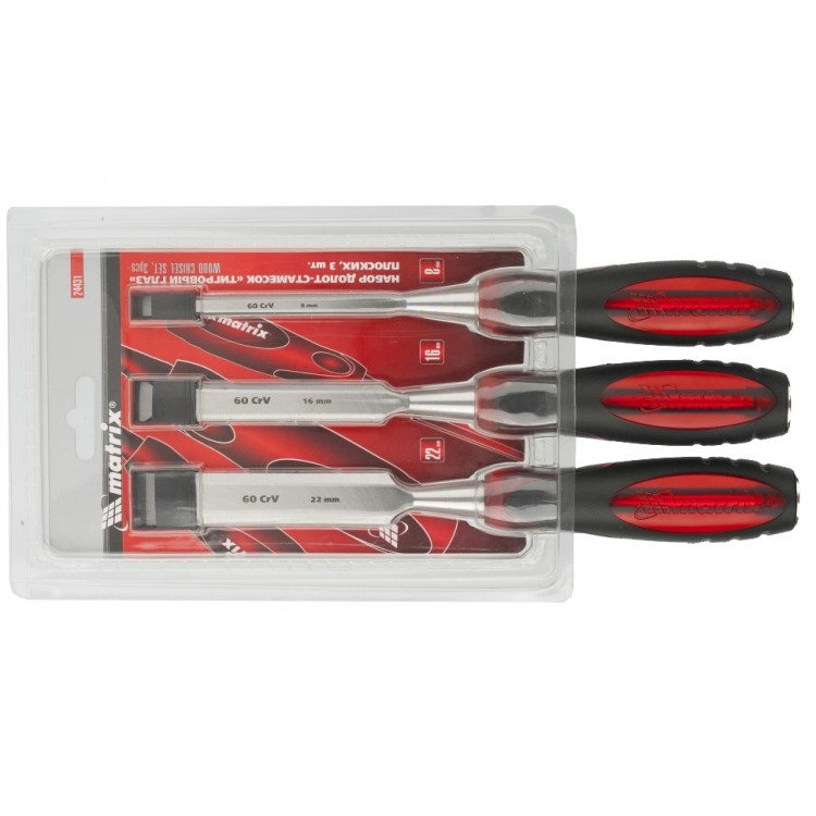 Набор долот-стамесок плоских "Тигровый глаз", 3 шт, 8-16-22 мм Matrix (24431)