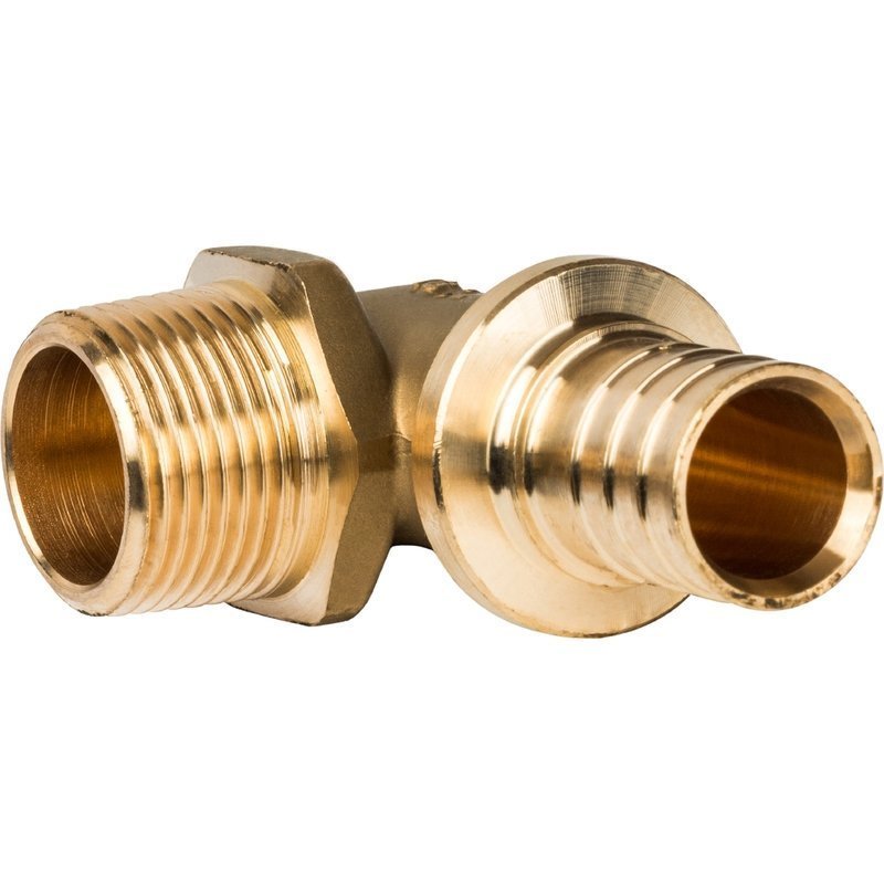 Угол переходной 25 x 3/4" НР аксиальный для труб PE-X STOUT