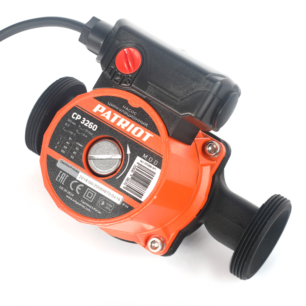 Насос циркуляционный cp-3260  40/68/100 вт (напор 6 м, шнур 0,9 м) (1) "patriot" 315302624