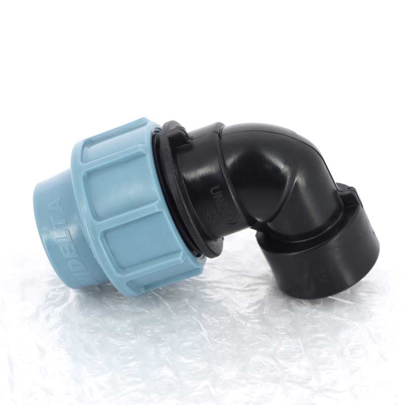 Угол-переходник обжимной ВР 25 x 3/4" для полиэтиленовых труб (ПНД) UNIDELTA