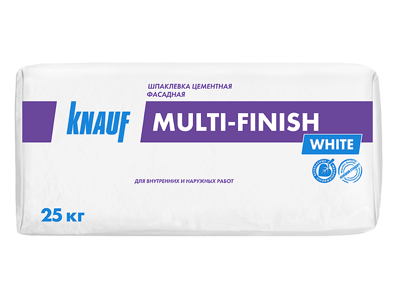 Цементная шпаклевка Кнауф (KNAUF) Мультифиниш белый 25 кг