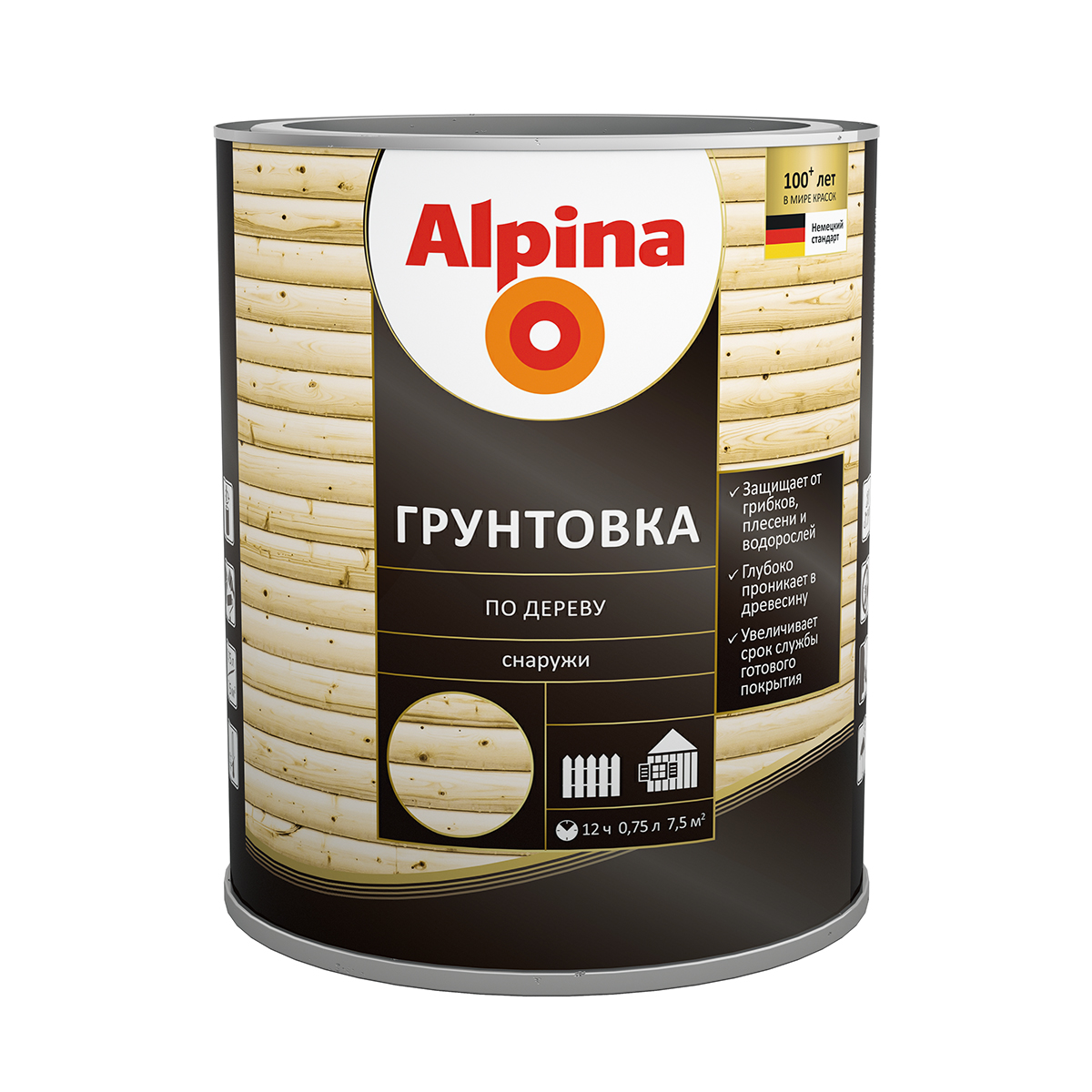 Грунтовка по дереву 0,75 л (1/6) "alpina"