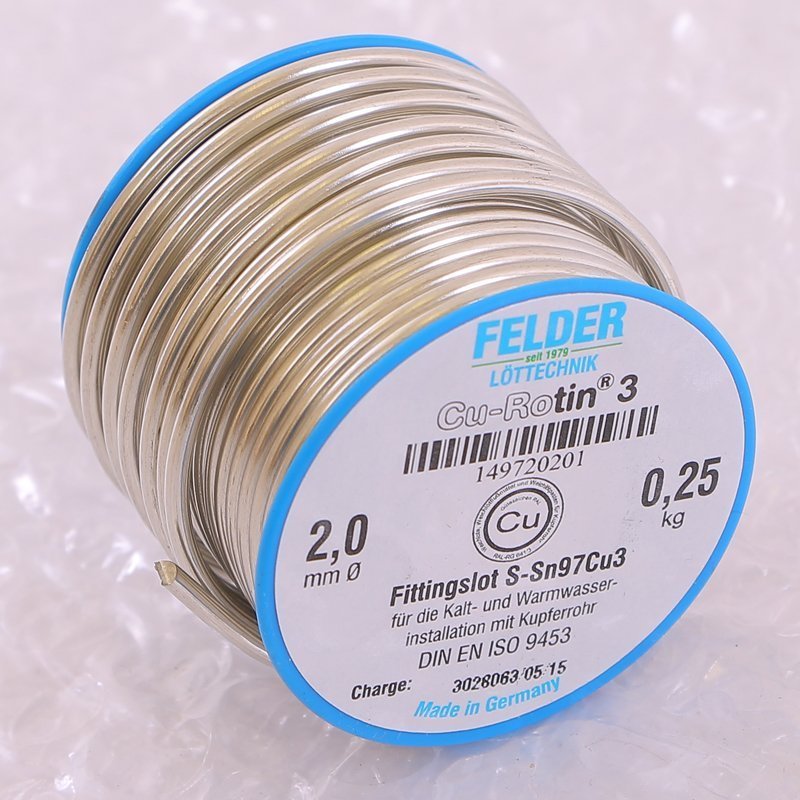 Припой мягкий Cu-Rotin®3 2 мм на шпуле FELDER 250 г