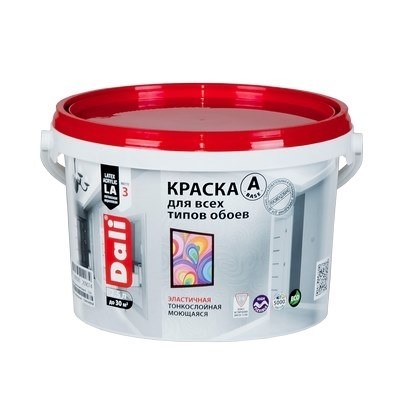 Краска DALI водно-дисперсионные для обоев 2,5л С бесцветная
