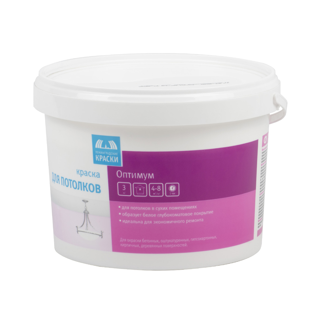 Краска в/д "оптимум" для потолков  3 кг (1) текс