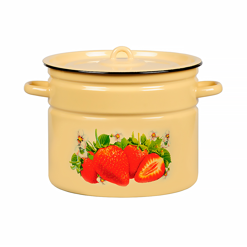 Кастрюля эмалиров. с крышкой декор. 9 л (1/2) "стальэмаль"  1с200с