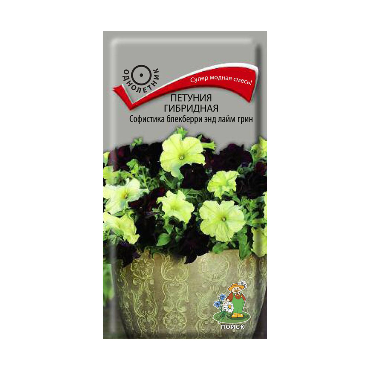 Семена цветов петуния гибридная "софистика блекберри энд лайм грин" 5 шт.("1) (10/100) "поиск"