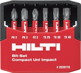 НАБОР НАСАДОК БИТ ТОРСИОННЫХ HILTI S-BSC+UNI 50/2“ IMP (6 ШТ.) 2039178