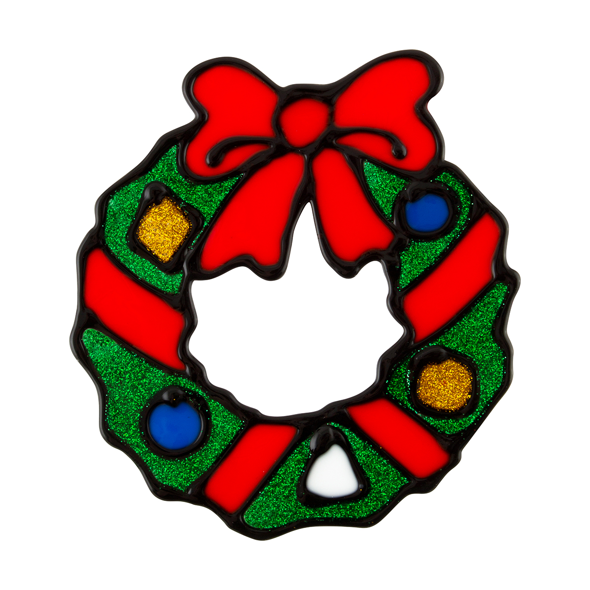 Наклейка новогодняя "новогодний веночек" 12*10,2 см (1/20/200) "волшебная страна"