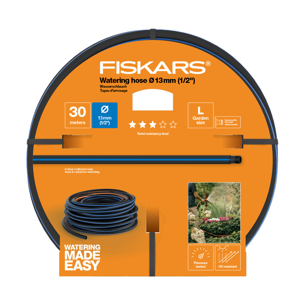 Шланг пвх 1/2" армиров. q3 30 м (1/2) "fiskars" 1027103