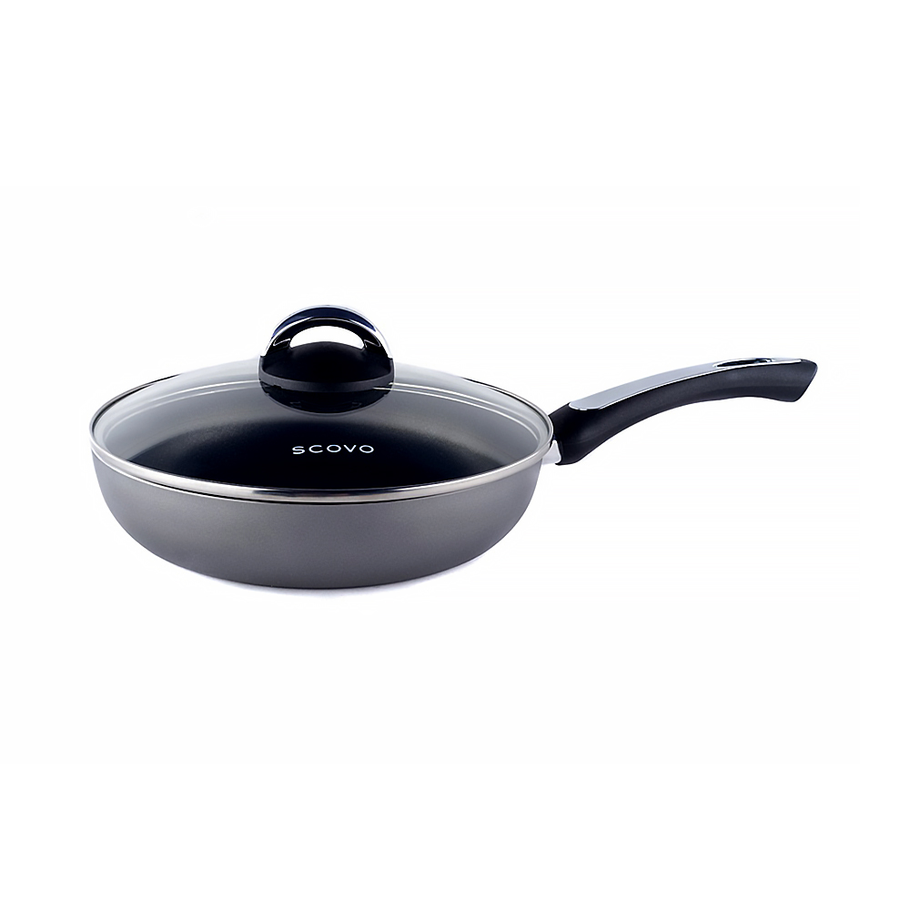 Сковорода антипригарн. "president" 20 см стекл. крышка (1/6) "scovo"