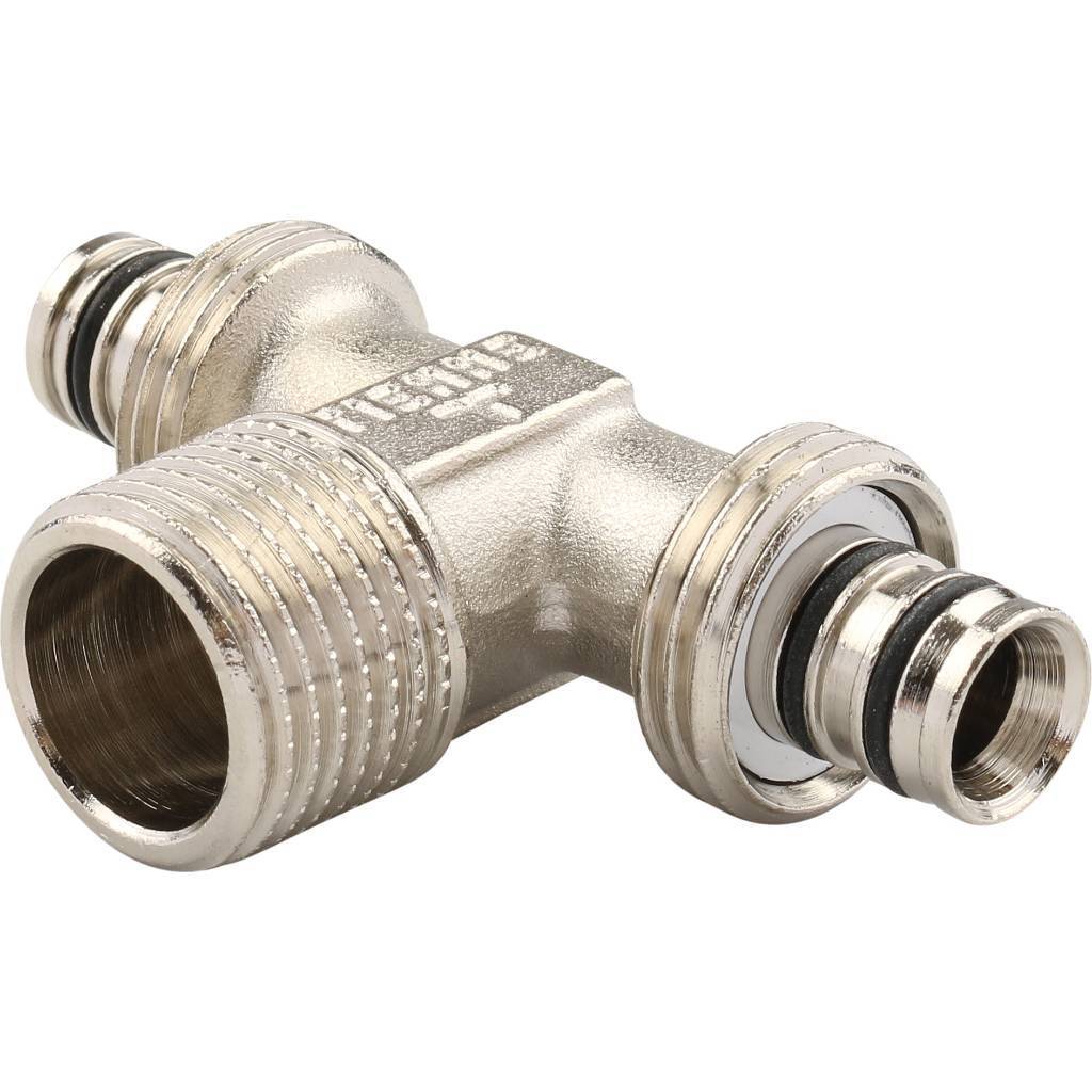 Тройник переходной 16 x 1/2" x 16 НР обжимной TIEMME для металлопластиковых труб