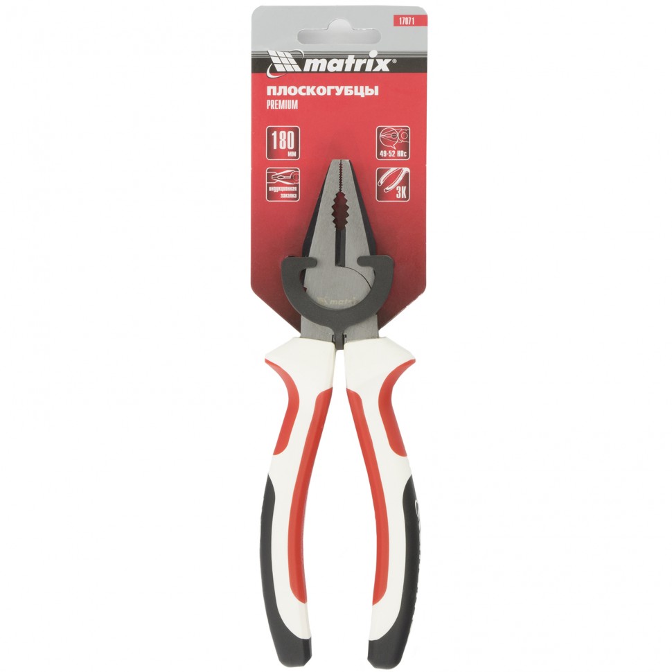 Плоскогубцы Premium, 180 мм, трехкомпонентные рукоятки Matrix (17071)