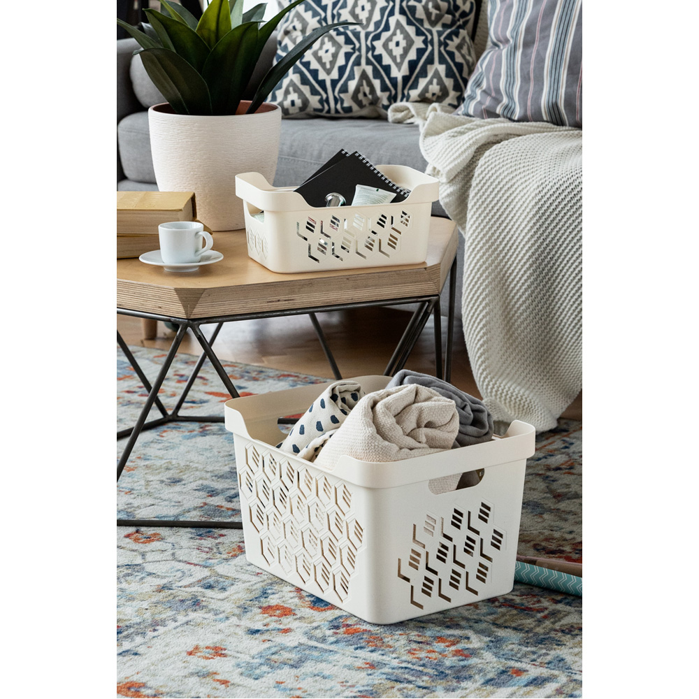 Корзина универс. "deluxe" 286*286*286 мм 18 л (светло-бежевый) (1/6) "бытпласт"