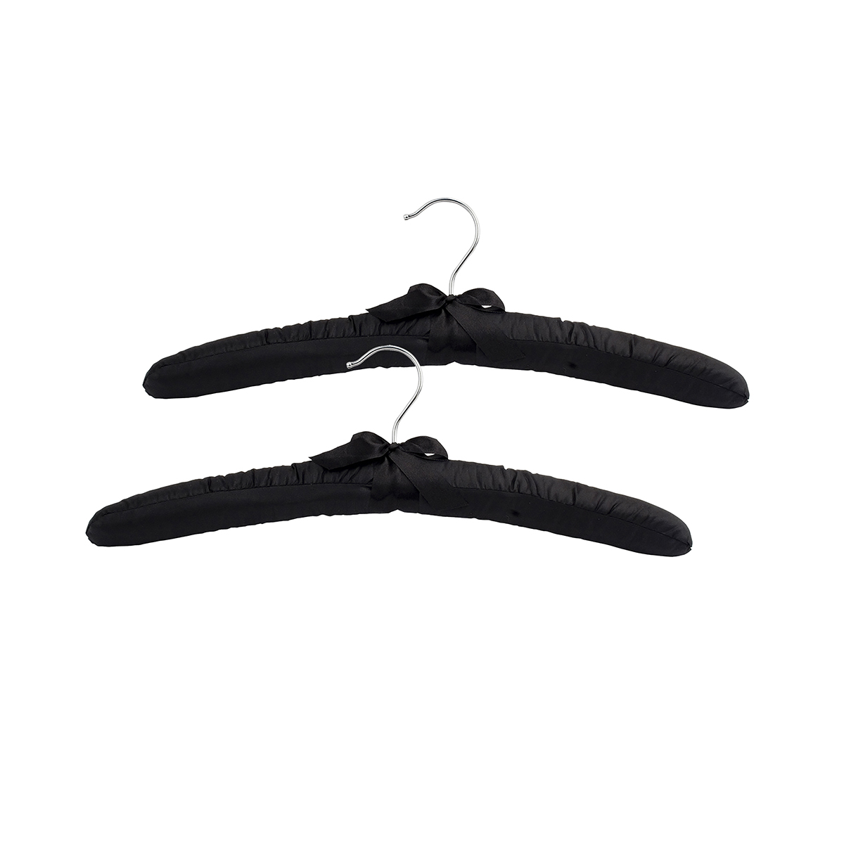Вешалки для одежды мягкие тканевые (2 шт.) черные (1/50) "valiant" 7060b