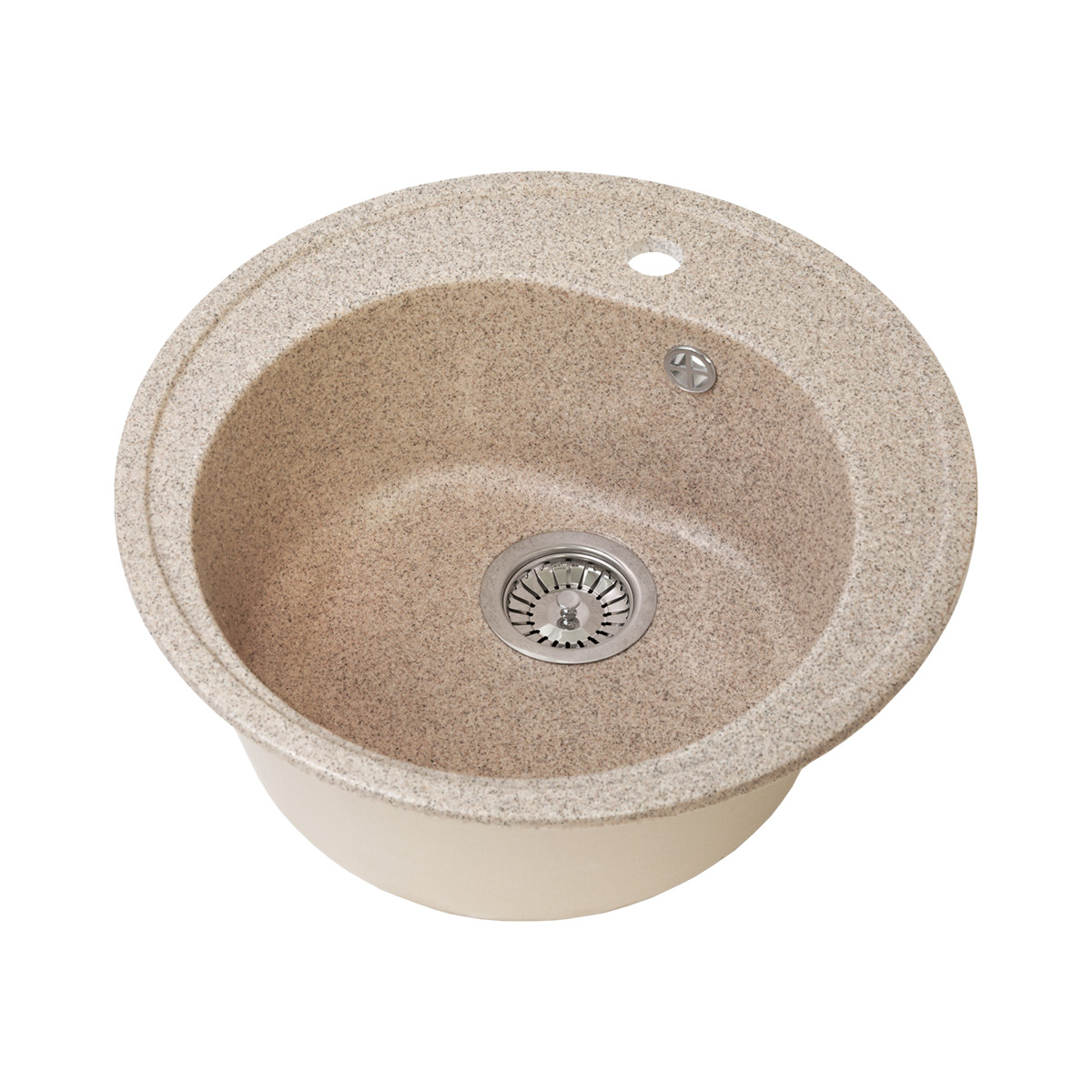 Мойка для кухни врезная искуств. камень gs-08-302 d-505 мм песочная "granstones"